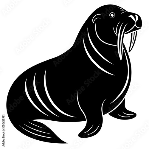 walrus  isolated on white