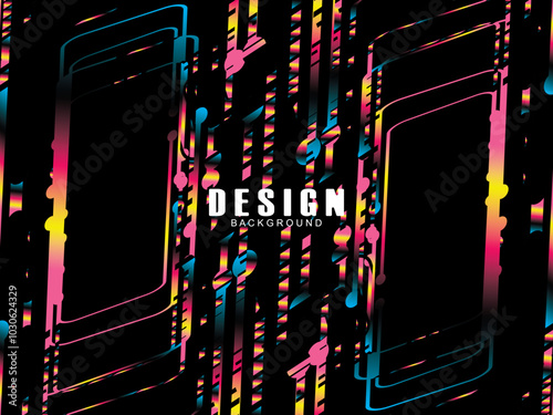 Abstract Futuristic Technology Concept. Abstract Neon stripes modern background. Neon ultraviolet glowing light lines. Future background.