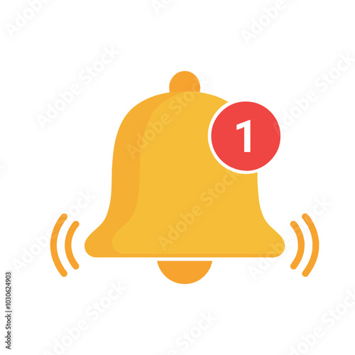 Notification bell icon for incoming inbox message. Notification bell icon set. Alarm symbol. Vector ringing bell and notification number sign for alarm clock and smartphone application alert.