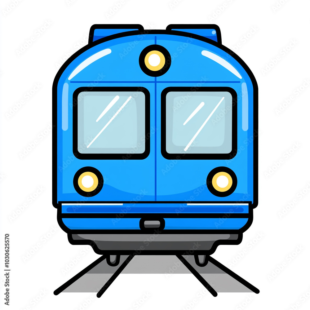 A blue subway train icon, with simple lines and a flat design on a white background. A blue subway train icon, with simple lines and a flat design on a white background.