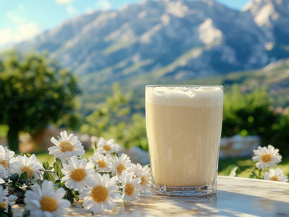 Refreshing Iced Latte on a Mountainside Patio The Perfect Summer Escape Drink, Enjoy the Peace of Summer Days with Stunning Mountain Views Refreshing Iced Latte on a Mountainside Patio The Perfect Summer Escape Drink, Enjoy the Peace of Summer Days with Stunning Mountain Views