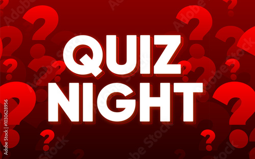 Quiz Night banner. Questions team game for intelligent people. Night club. Vector illustration.