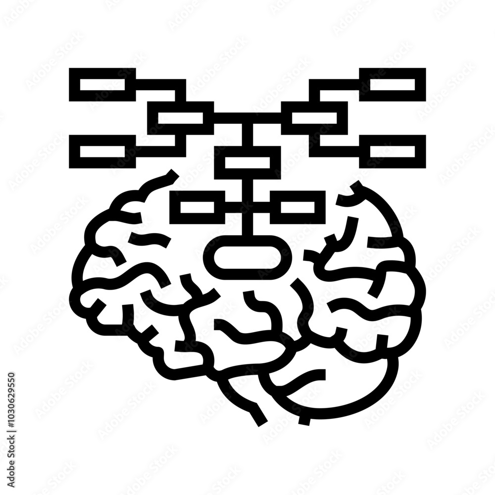 mind map brainstorm line icon vector. mind map brainstorm sign. isolated contour symbol black illustration mind map brainstorm line icon vector. mind map brainstorm sign. isolated contour symbol black illustration