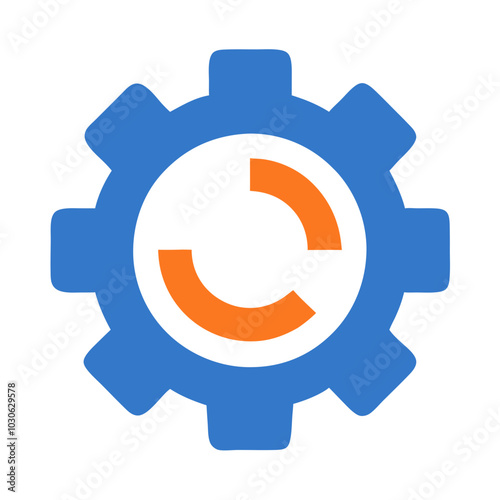 Gear icon with a refresh symbol and vibrant color scheme
