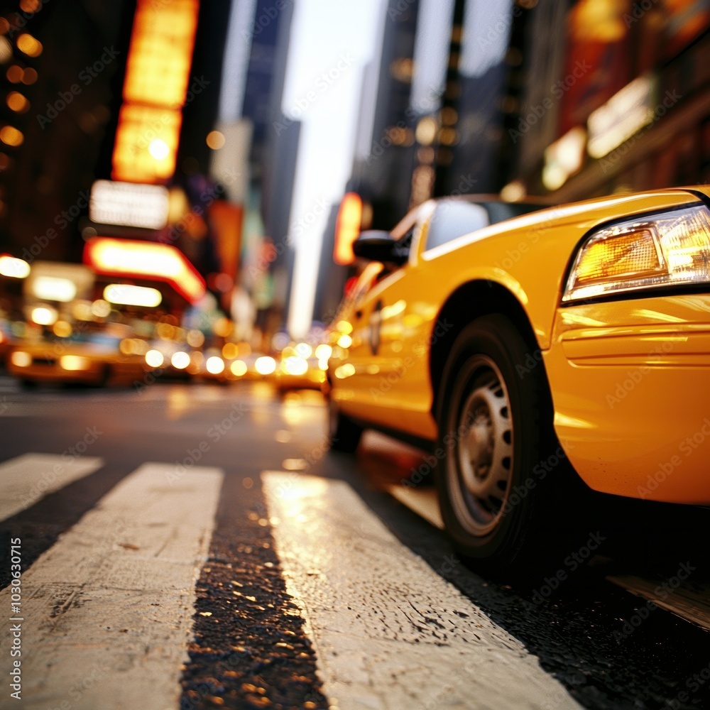 Create a dynamic wide-angle view of a bustling city street promoting road safety with traffic lights and crosswalks Create a dynamic wide-angle view of a bustling city street promoting road safety with traffic lights and crosswalks