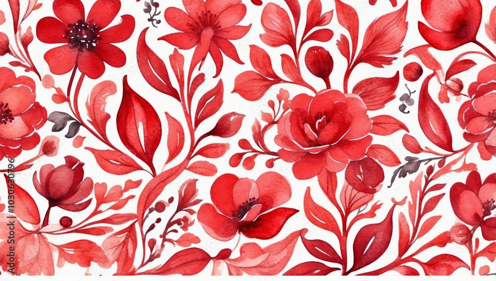 Seamless Red Watercolor Pattern Seamless Red Watercolor Pattern