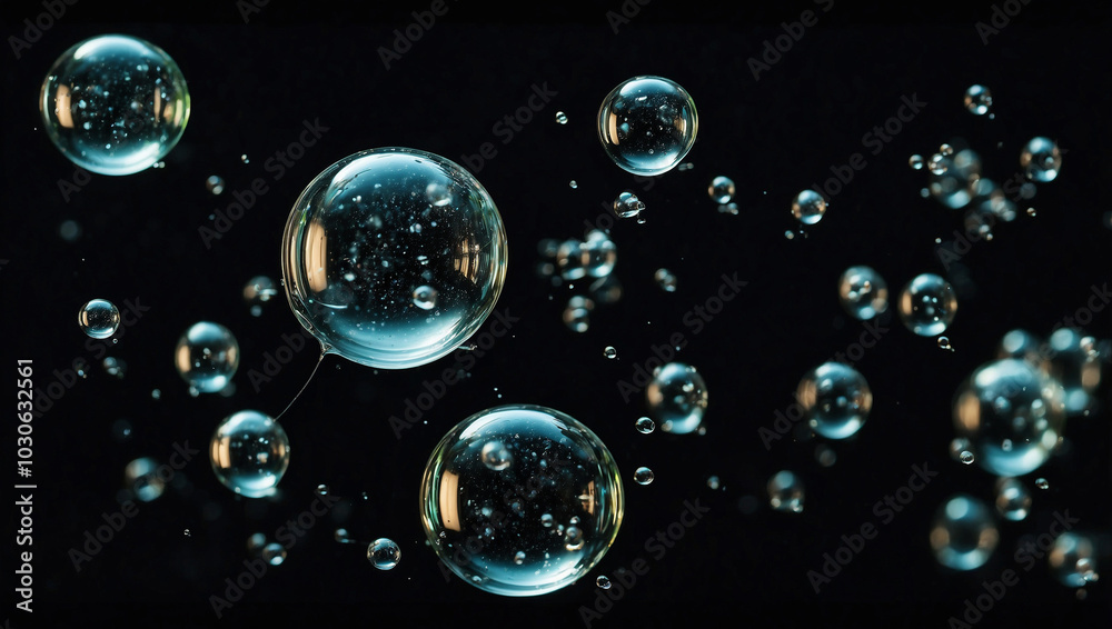 Set of Soap Bubbles Isolated on a Transparent Background Set of Soap Bubbles Isolated on a Transparent Background