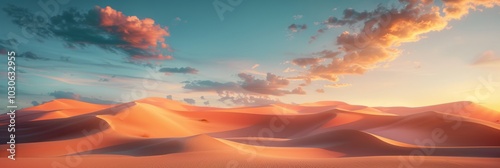 Dunhuang Culture Inspired Fantasy Sky with Orange and Blue Gradient Generative AI