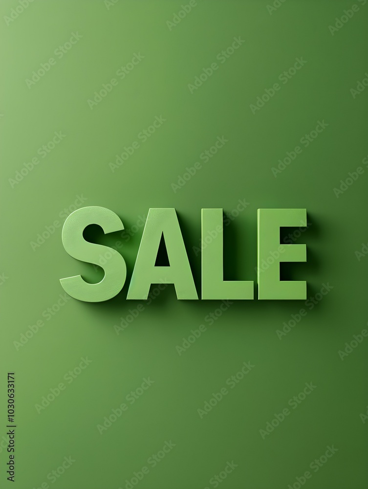 Green 'SALE' Sign on a Green Background Green 'SALE' Sign on a Green Background