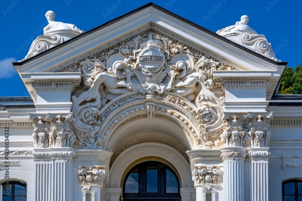 Obraz premium Close-up of the Woodstock Opera House faÃ§ade showing every architectural detail