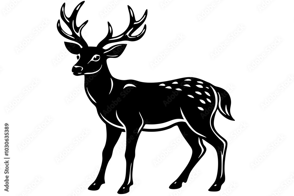 Obraz premium deer silhouette vector illustration