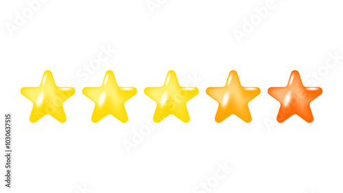 3D stars for feedback. Graphic design element. Vector illustration.