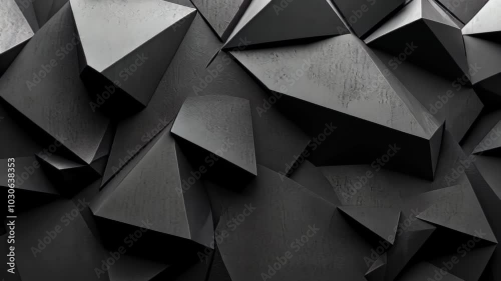 Abstract black geometric shapes creating a textured, modern design. Abstract black geometric shapes creating a textured, modern design.