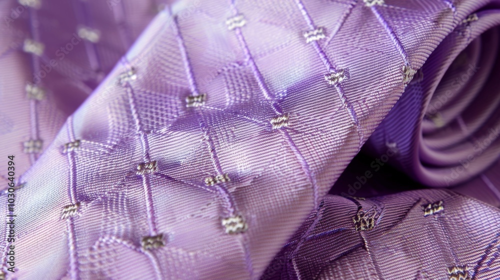 A soft lavender silk tie with a small repeating diamond pattern adding a soft touch of color to any ensemble. A soft lavender silk tie with a small repeating diamond pattern adding a soft touch of color to any ensemble.