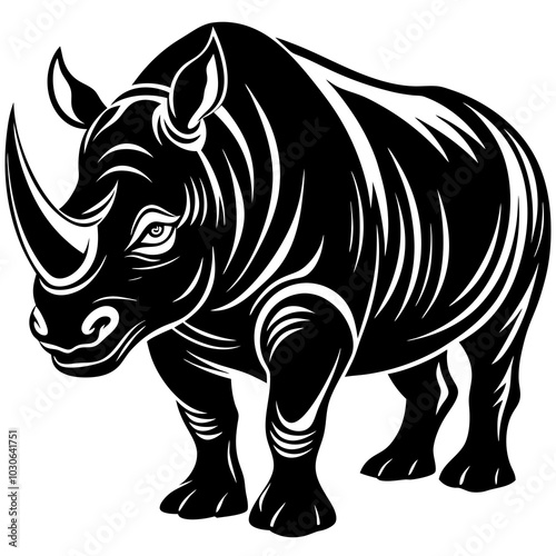 rhino silhouette vector illustration