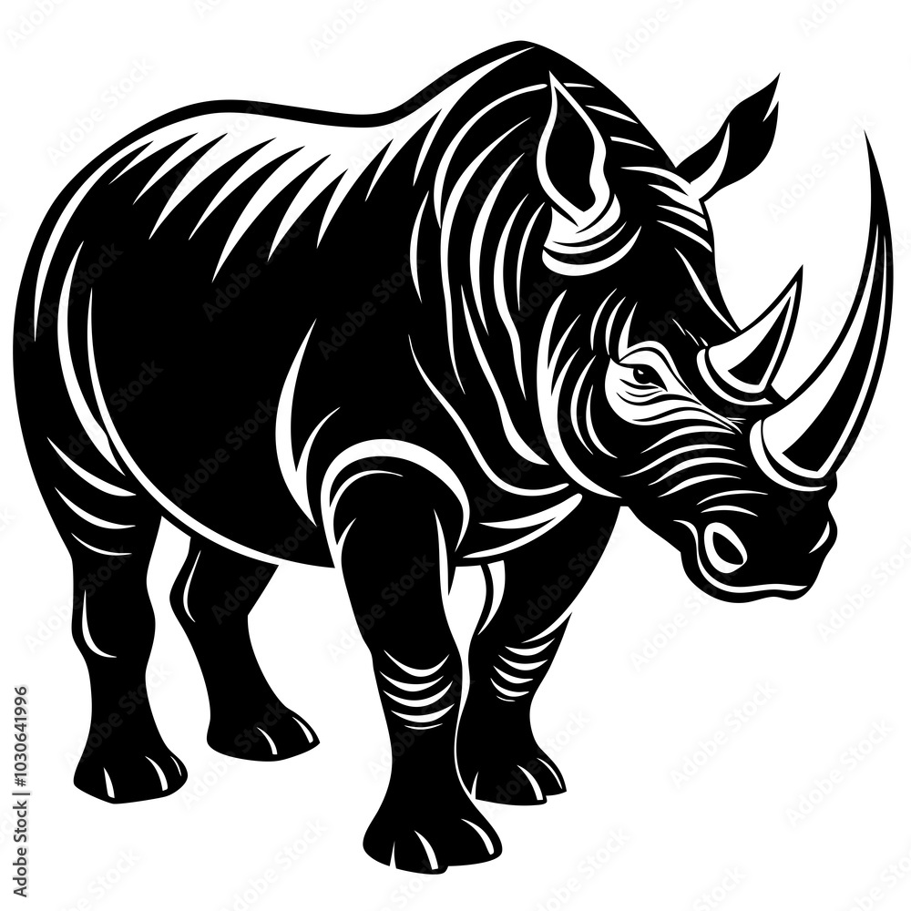 Fototapeta premium rhino silhouette vector illustration