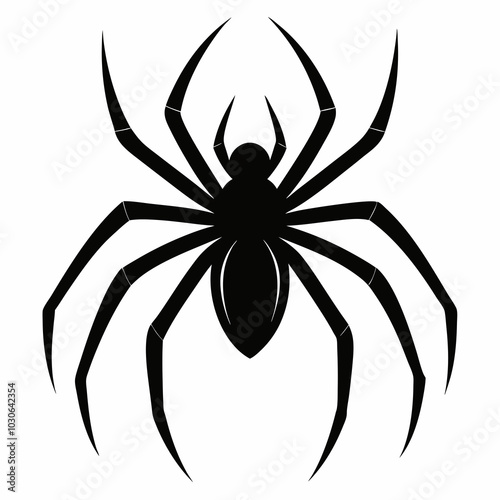 black spider isolated on white