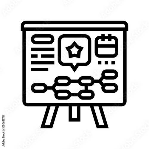 planning event agency line icon vector. planning event agency sign. isolated contour symbol black illustration
