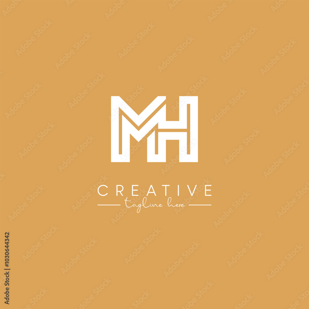 Abstract MH HM Letter Artistic Logo Design. Initial Based Vector Symbol. Abstract MH HM Letter Artistic Logo Design. Initial Based Vector Symbol.