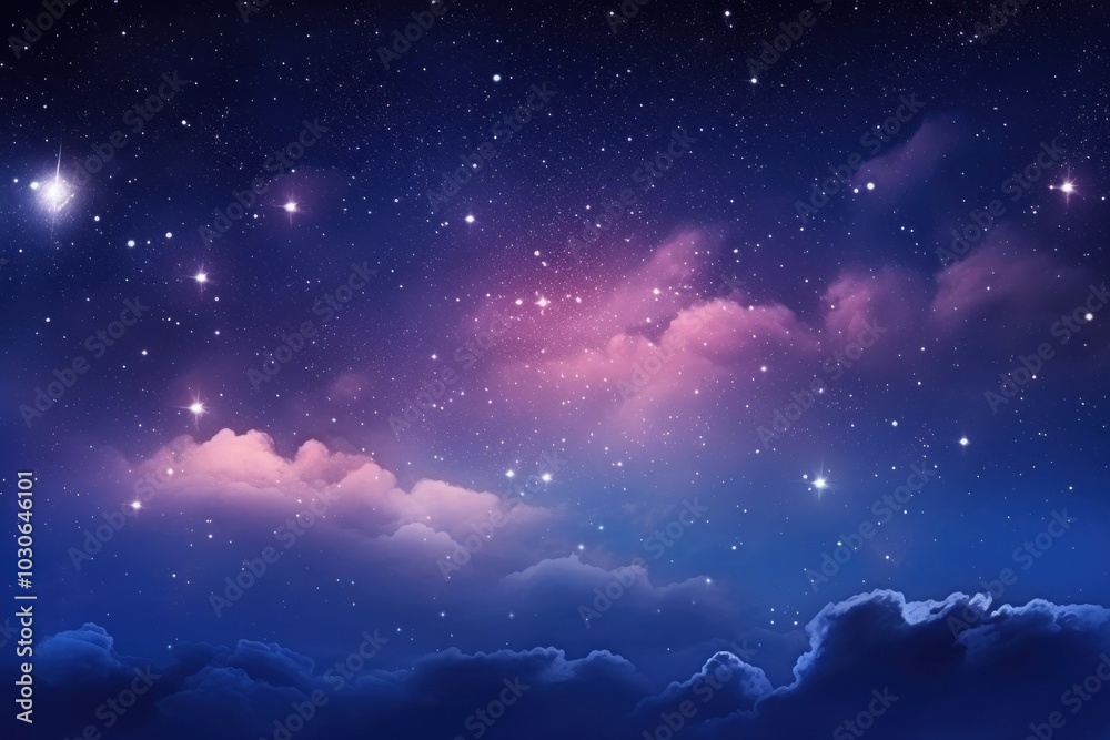 Fototapeta premium Starry sky with aurora light backgrounds astronomy universe.