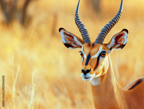 Close up of African impala photo