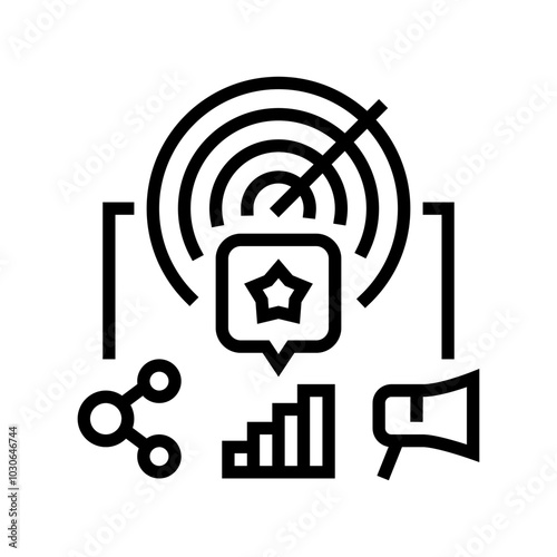 marketing event agency line icon vector. marketing event agency sign. isolated contour symbol black illustration