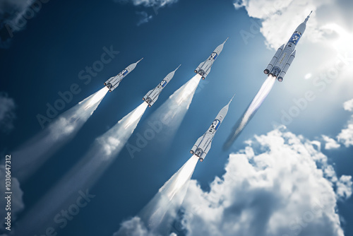 Missiles in the air