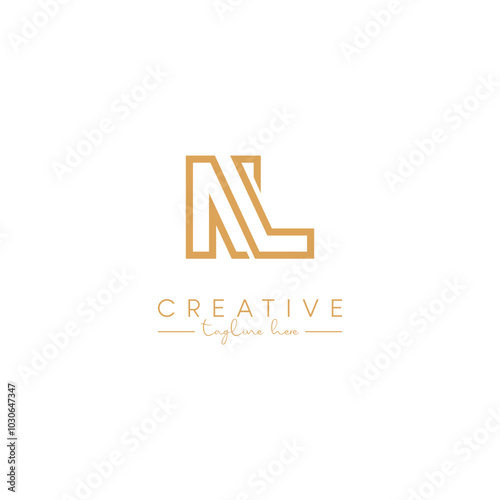 Abstract NL LN Letter Artistic Logo Design. Initial Based Vector Elements.