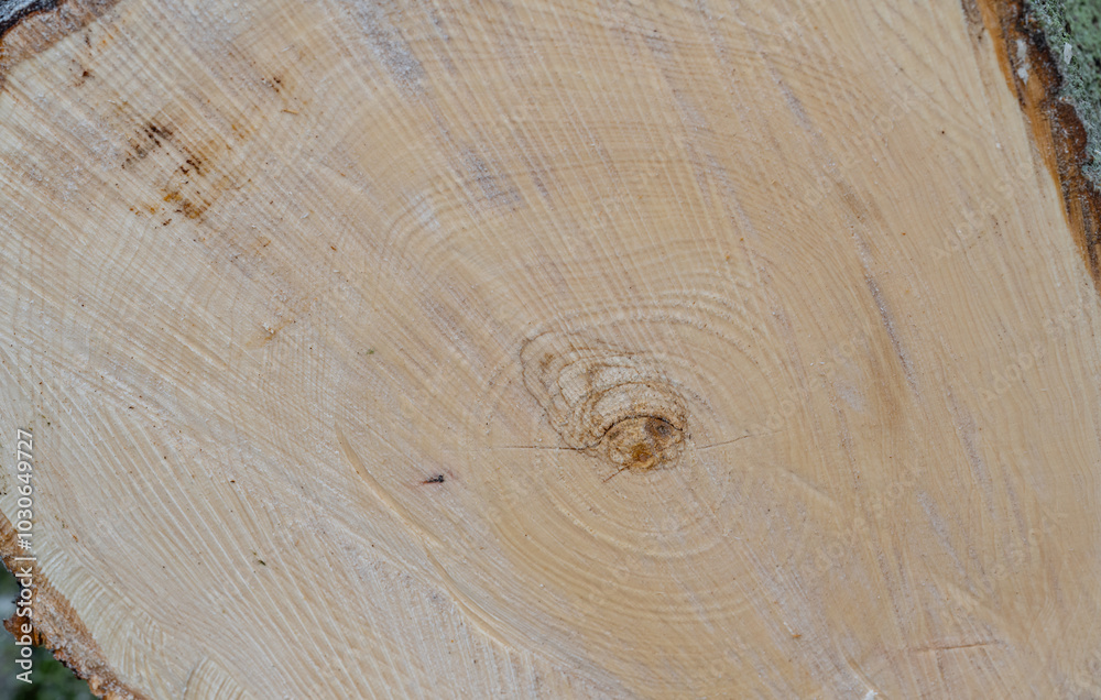 Baumstamm Hintergrund nach dem der Baum gefällt worden ist