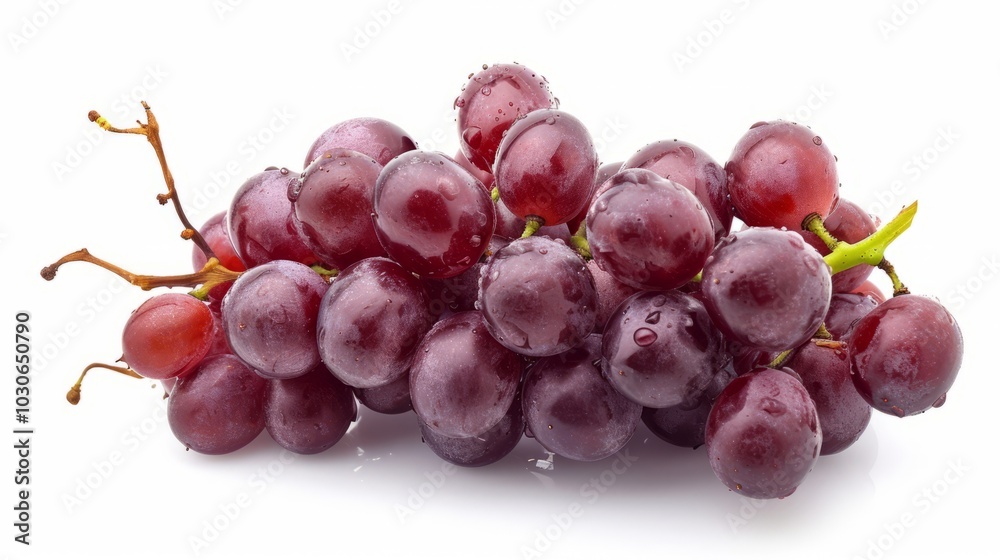 Vibrant Red Grape Berry Standing Out: Isolated on a White Background [ Aspect Ratio]