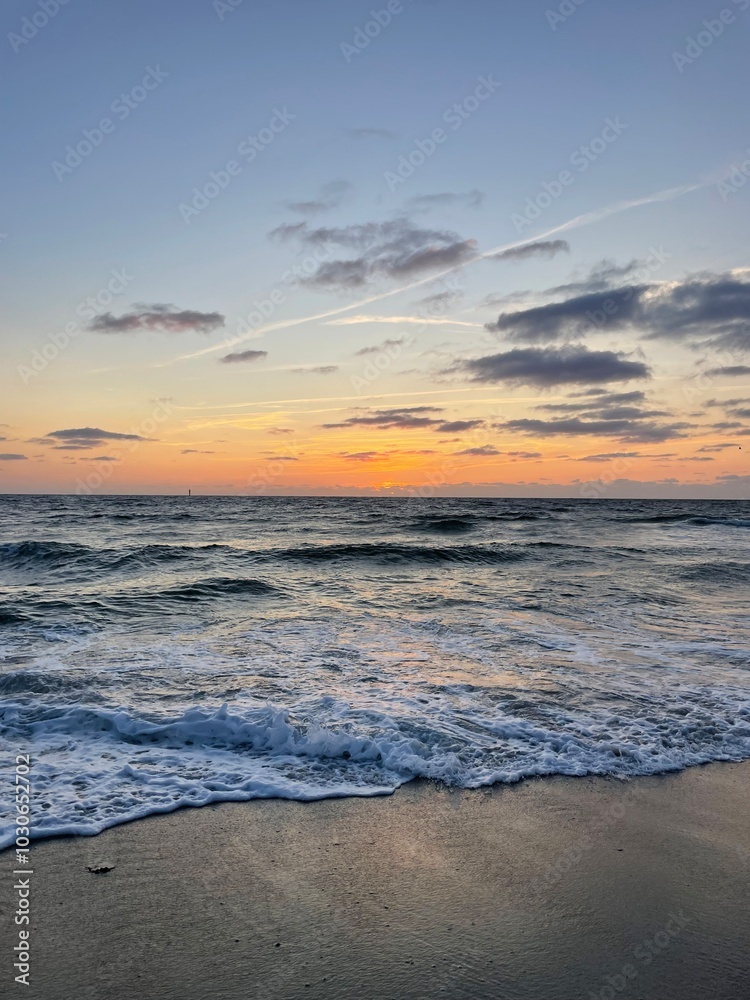 Obraz premium Sonnenuntergang am Strand, Meer, 