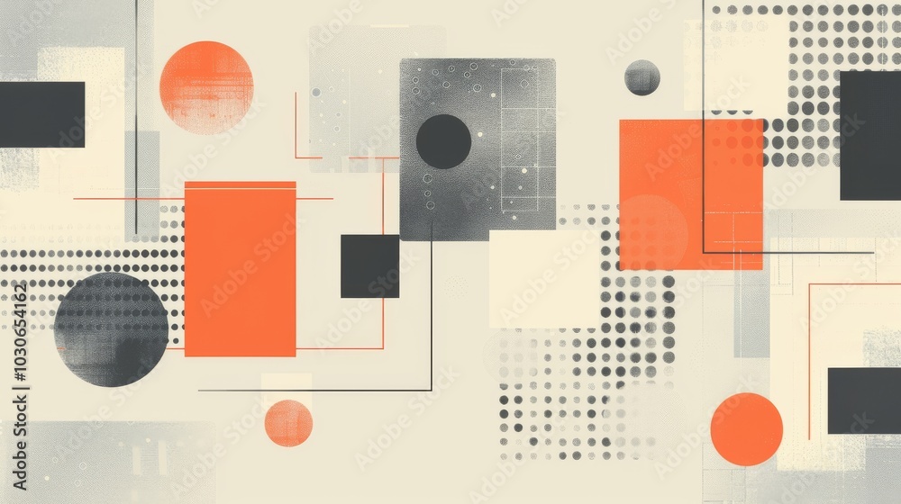 A clean and minimalistic geometric design with Scandinavian colors, using abstract shapes like rectangles and circles A clean and minimalistic geometric design with Scandinavian colors, using abstract shapes like rectangles and circles