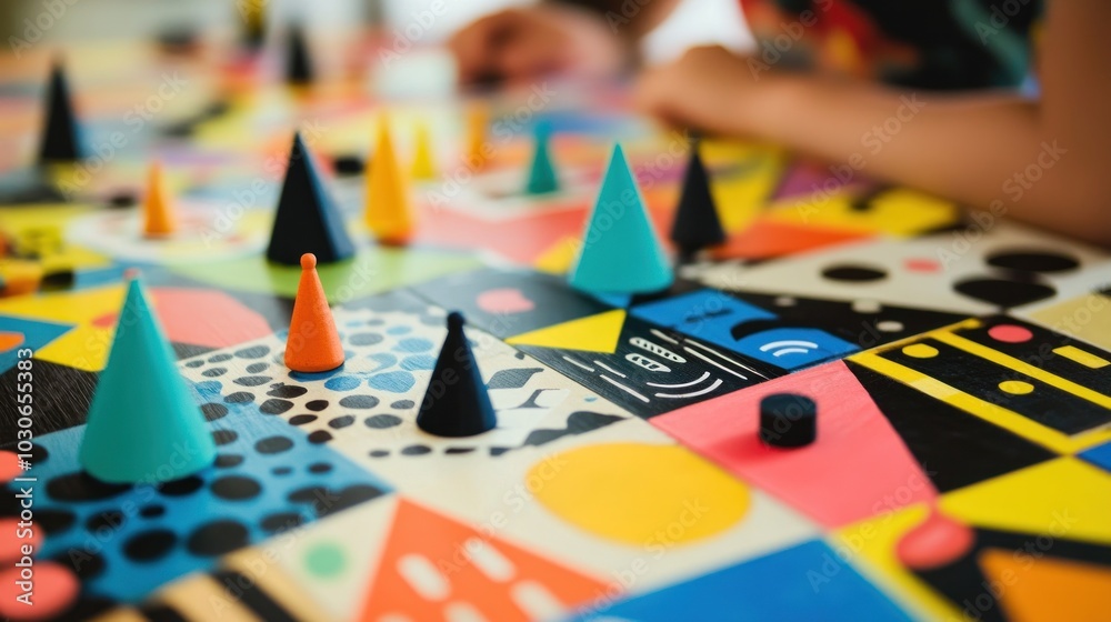 Fototapeta premium Isometric games with colorful textures and various shapes give an interesting impression for children to play.