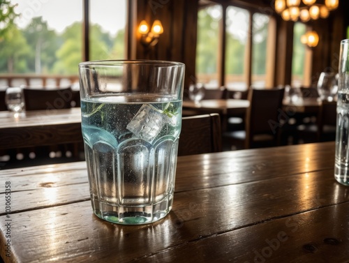 glass of water on the table