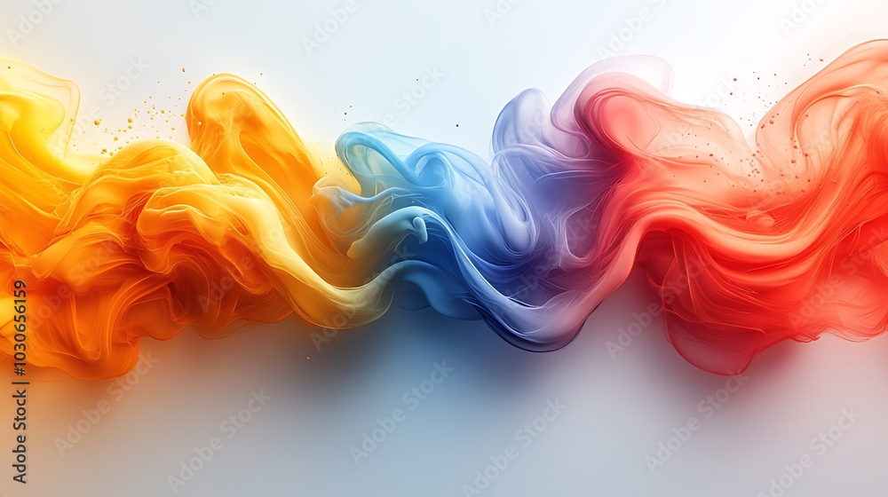 Abstract colorful smoke wave on a white background. Abstract colorful smoke wave on a white background.