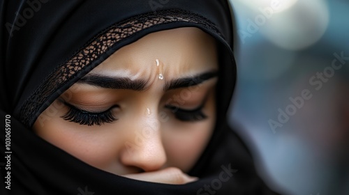 Close-up Portrait of a Woman in a Hijab