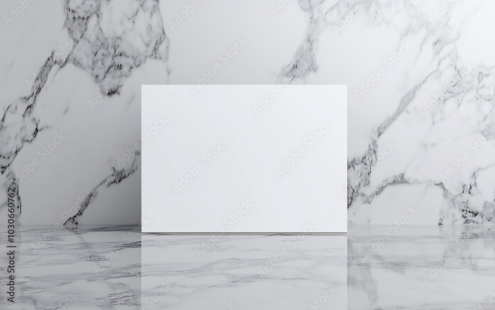 Elegant Billboard Mockup on Marble Surface Elegant Billboard Mockup on Marble Surface