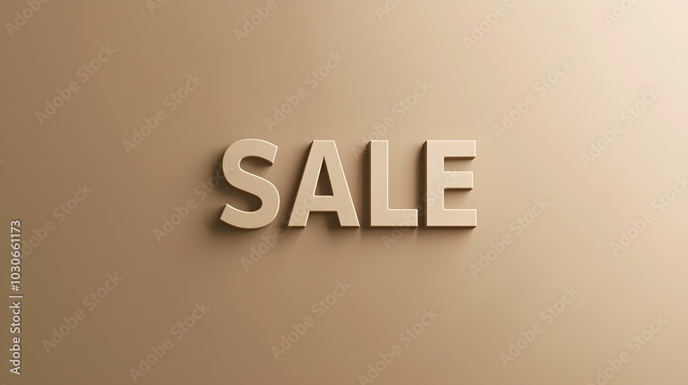 Light Brown 'SALE' Sign on a Light Brown Background with Copy Space Light Brown 'SALE' Sign on a Light Brown Background with Copy Space
