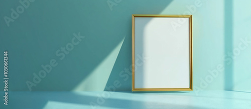 Modern White Billboard with Golden Frame Mockup