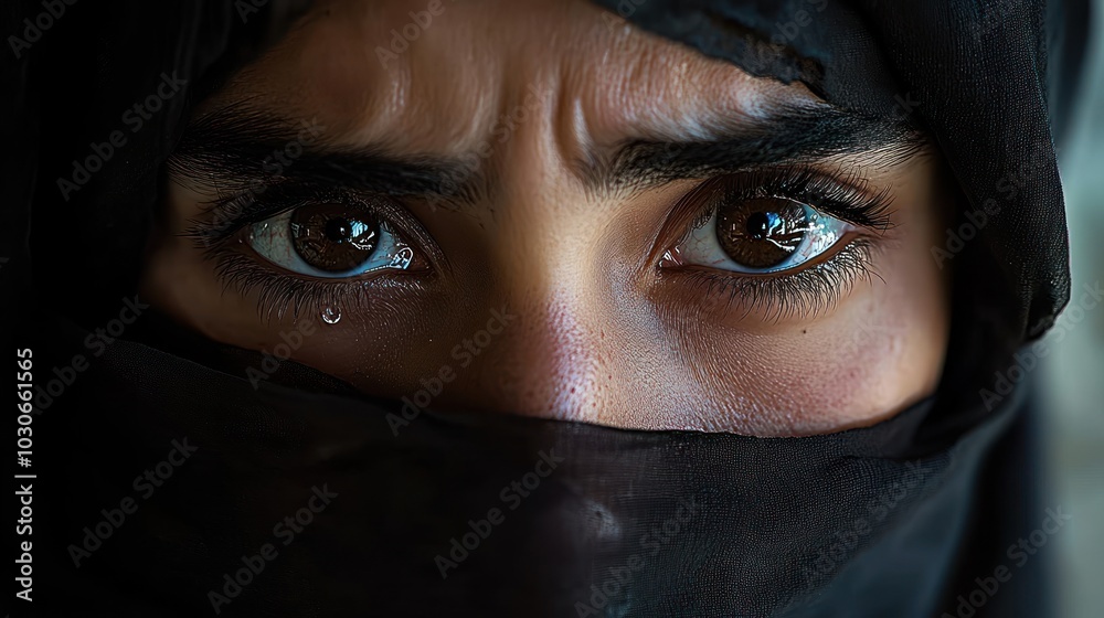Naklejka premium A Tearful Gaze