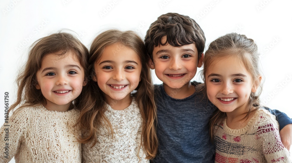 Fototapeta premium kids on white background