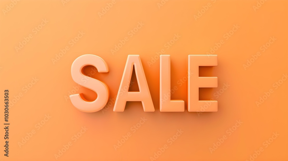 Light Orange 'SALE' Sign on a Light Orange Background with Copy Space Light Orange 'SALE' Sign on a Light Orange Background with Copy Space