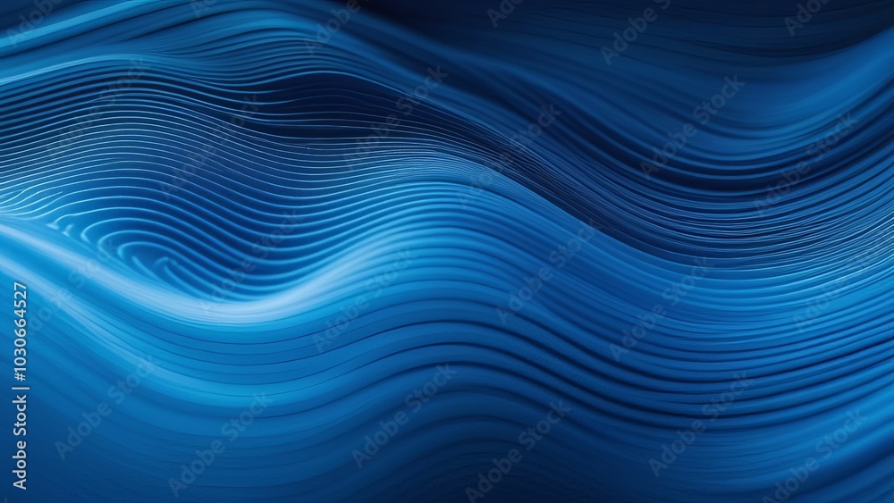 Fototapeta premium Abstract blue wave pattern with dynamic curves and flowing textures