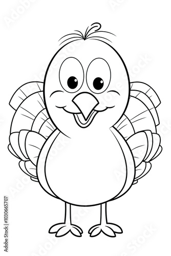 Beautiful Turkey Coloring Page, Thanksgiving Colouring Design for Your Corporate Books and Business Graphic Resource or Creative Project, Ai Generative photo