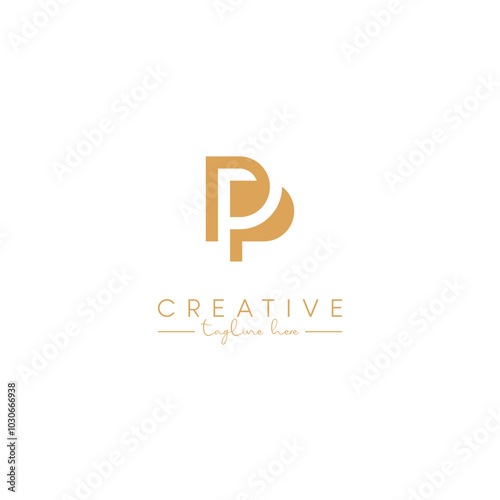 Alphabet P PP Letter Artistic Logo Design. Initial Based Vector Template.