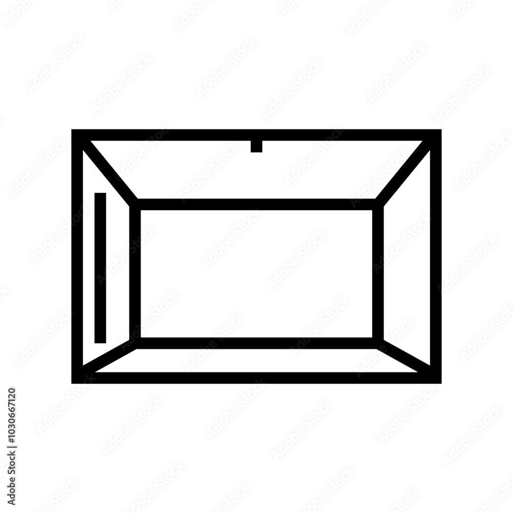 box glass package line icon vector. box glass package sign. isolated contour symbol black illustration box glass package line icon vector. box glass package sign. isolated contour symbol black illustration