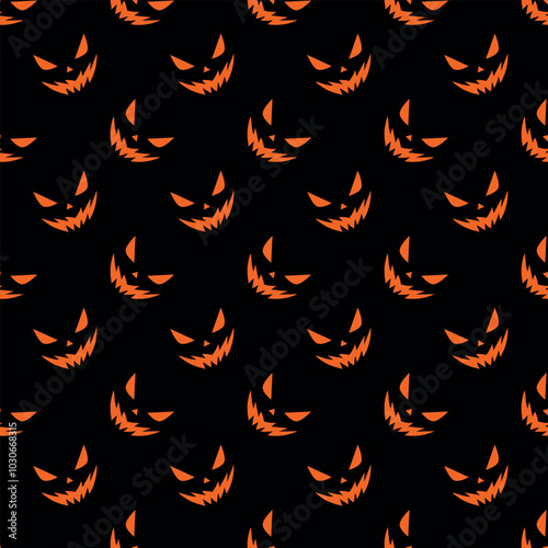 Halloween seamless pattern. Evil smile pattern