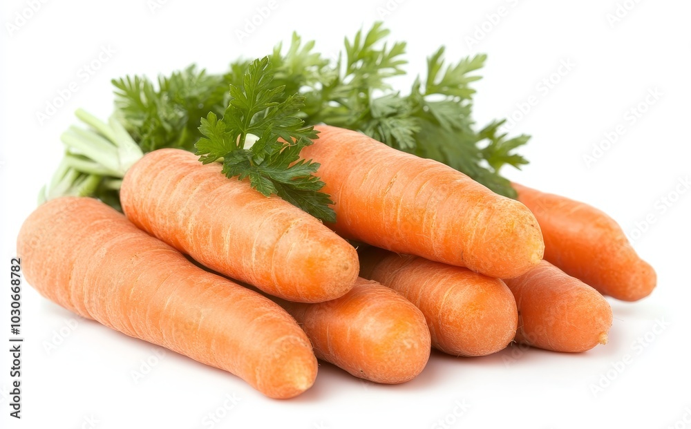 A carrot vegetable cutout on a white background A carrot vegetable cutout on a white background