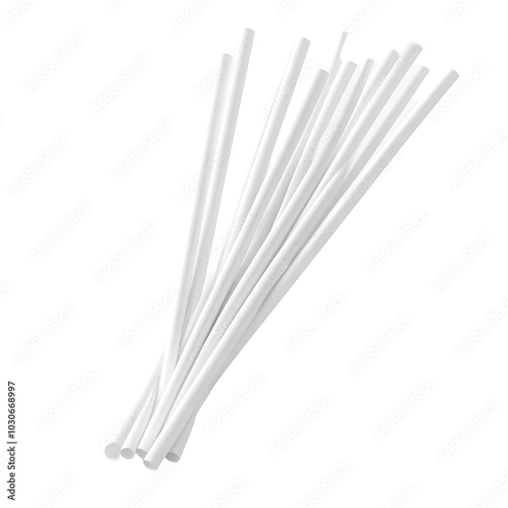 Bundle of White Paper Straws for Drinks Bundle of White Paper Straws for Drinks