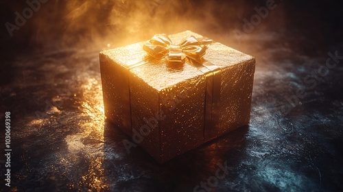 Gift Box Illuminated by Spotlight Glow